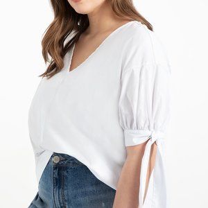Eloquii Tie Sleeve Top